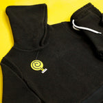Load image into Gallery viewer, Black Sherpa Tracksuit – hood close-up
