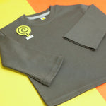Load image into Gallery viewer, Dark Grey Rib Co-ord top sleeve close-up