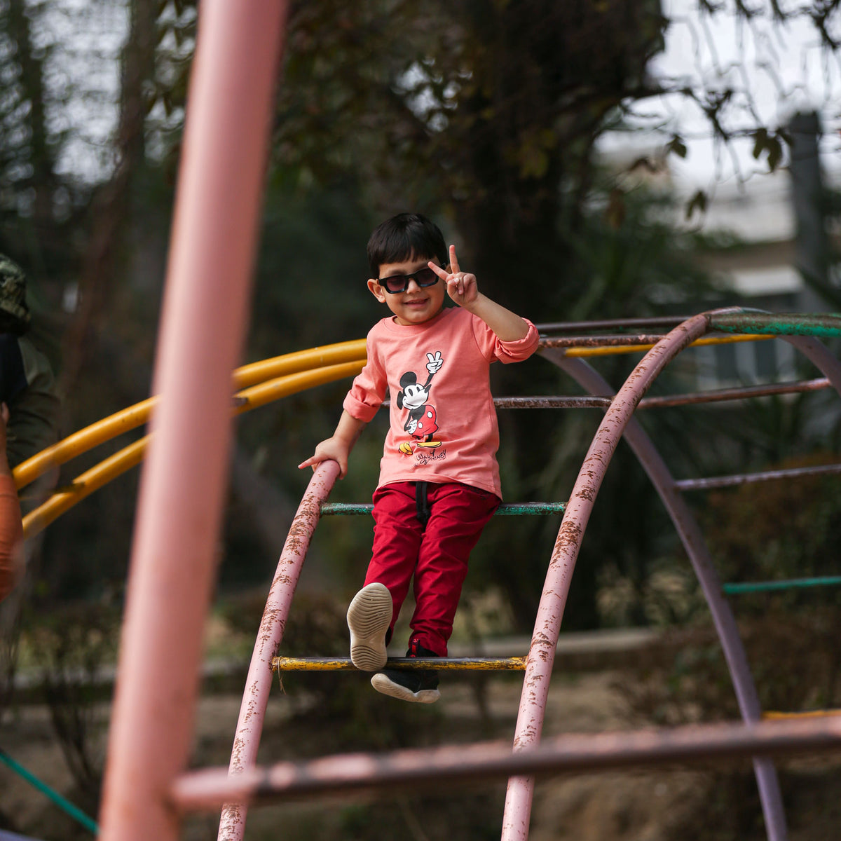 Walt disney cantaloupe&maroon pj's