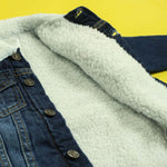Load image into Gallery viewer, Dark Blue Denim Jacket With Fur