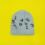 Load image into Gallery viewer, Numerical Faux Rabbit Fur Beanie 3-12 Mo