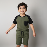 Load image into Gallery viewer, Olive Raglan Set