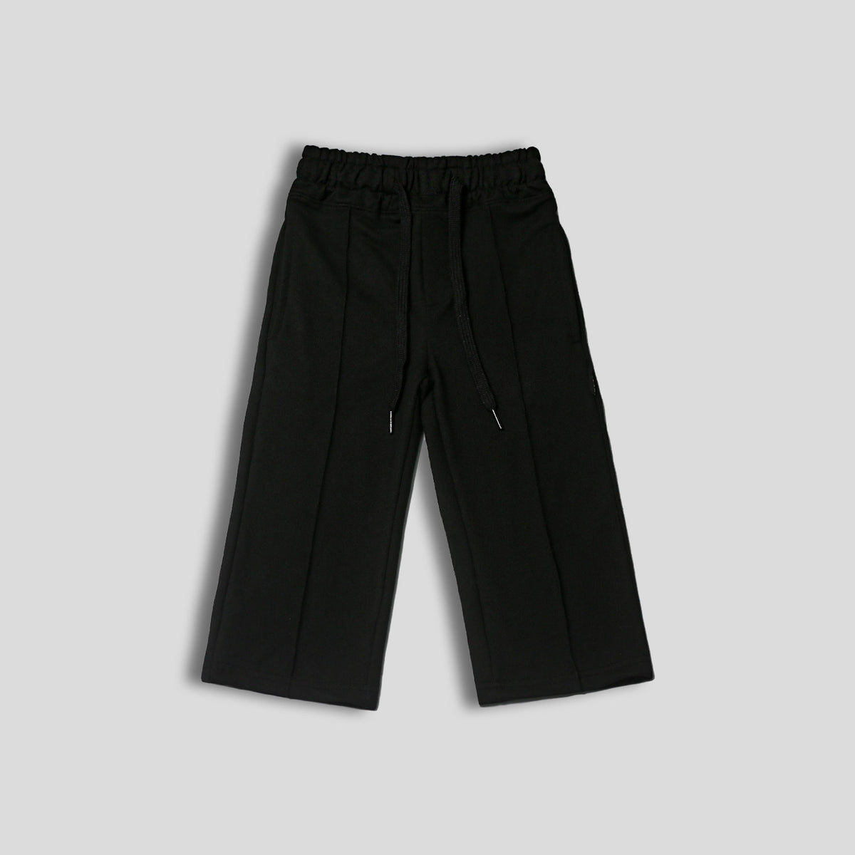 Black wide leg front stitch trouser