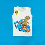 Load image into Gallery viewer, Let's Go Surfing White Tank Top