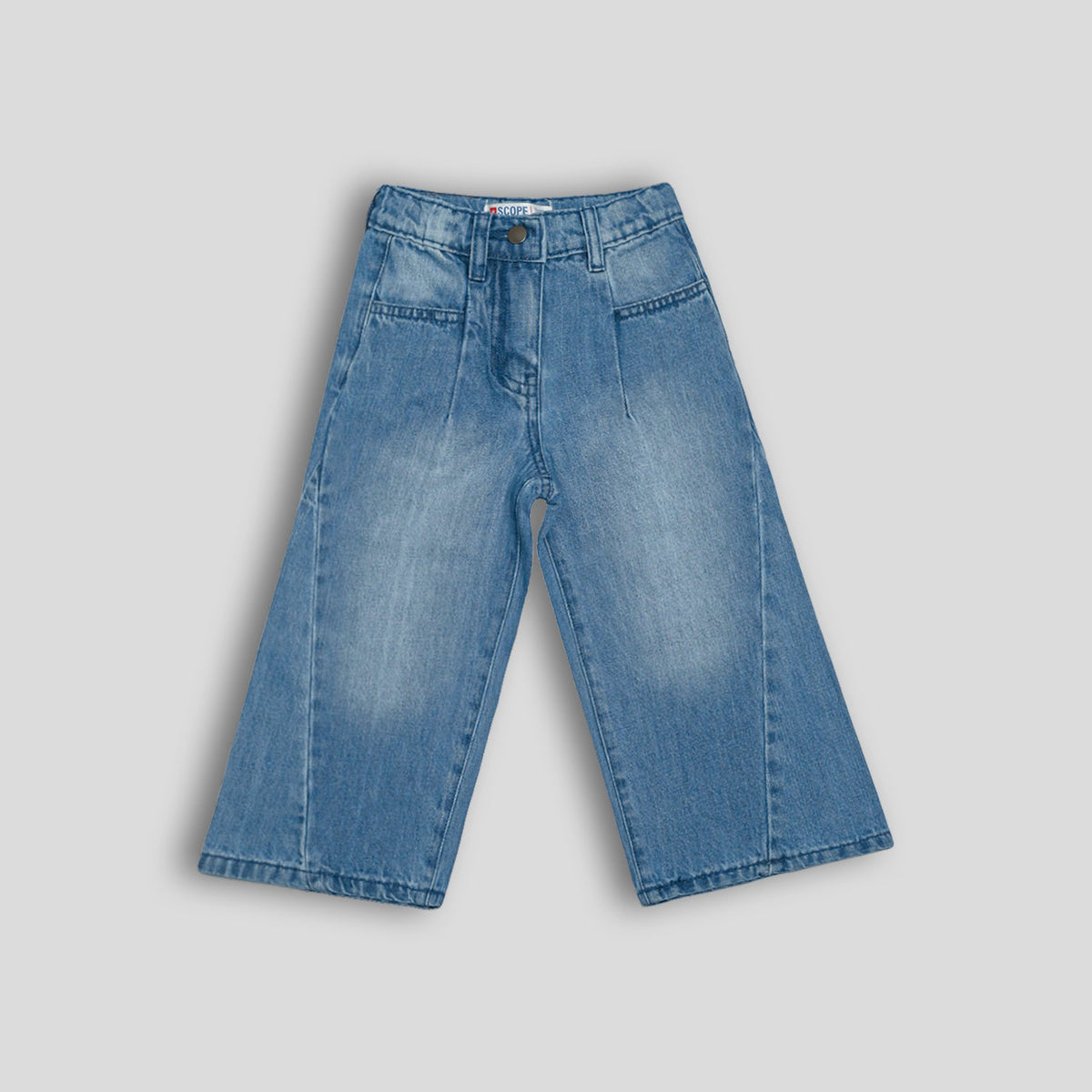 Mid blue panel jeans