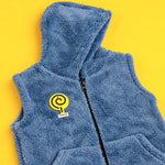 Load image into Gallery viewer, Sky Blue Sleeveless Fur Jacket – photo 2