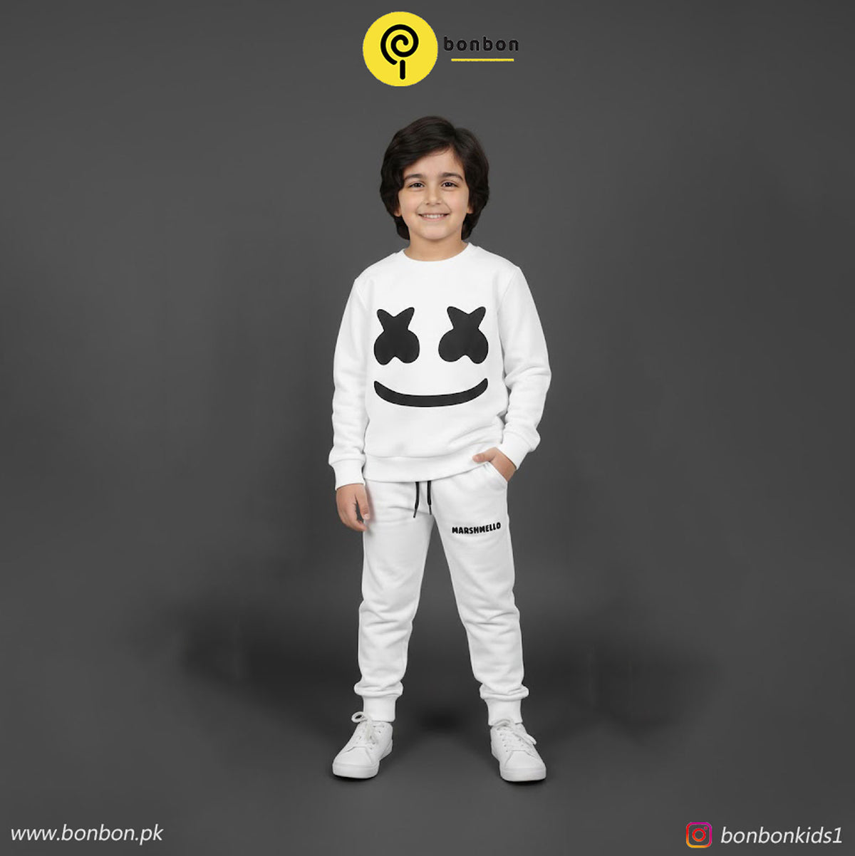 Marshmello white tracksuit