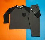 Load image into Gallery viewer, Grey-Black Full-Sleeves PJs
