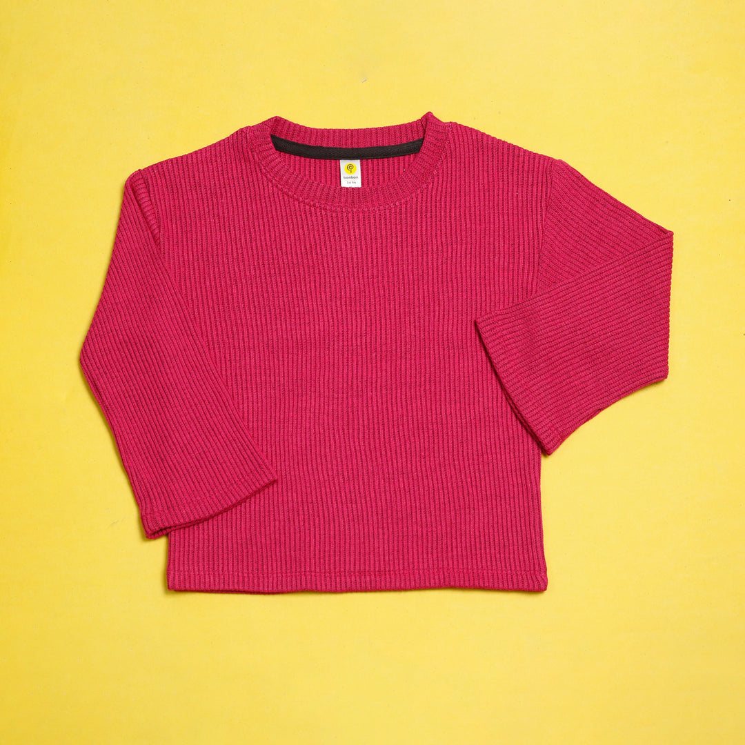 Pink Dotted Drop Needle Rib Co-ord