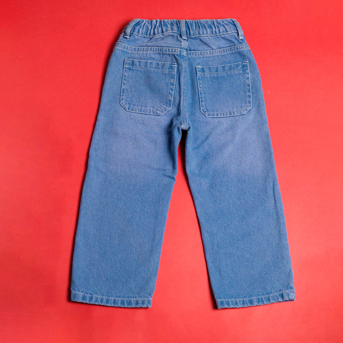 Light blue patch pocket pants back view