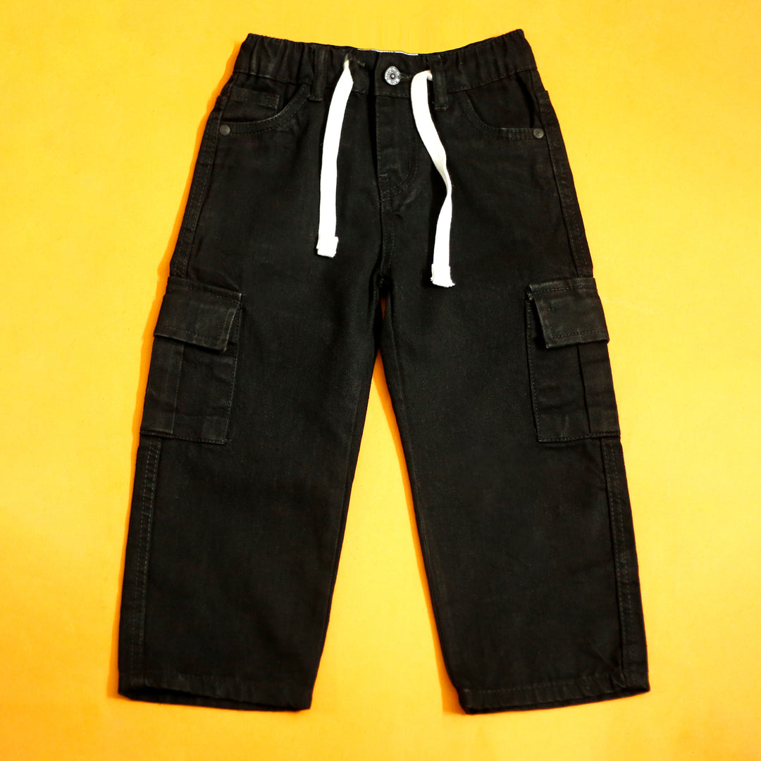 6 Pocket Black Baggy Pants