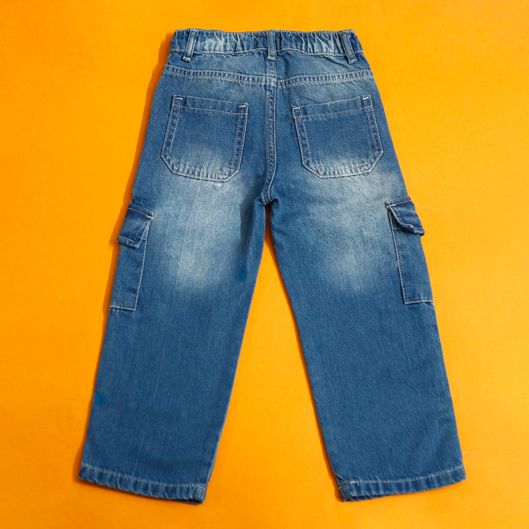 6 Pocket Blue Pants back view