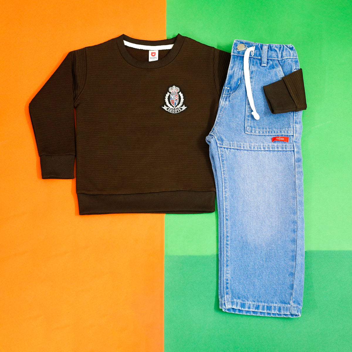 Royal crest denim set