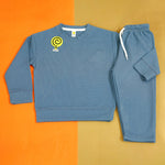 Load image into Gallery viewer, Little Dino Ice Blue Waffle PJs
