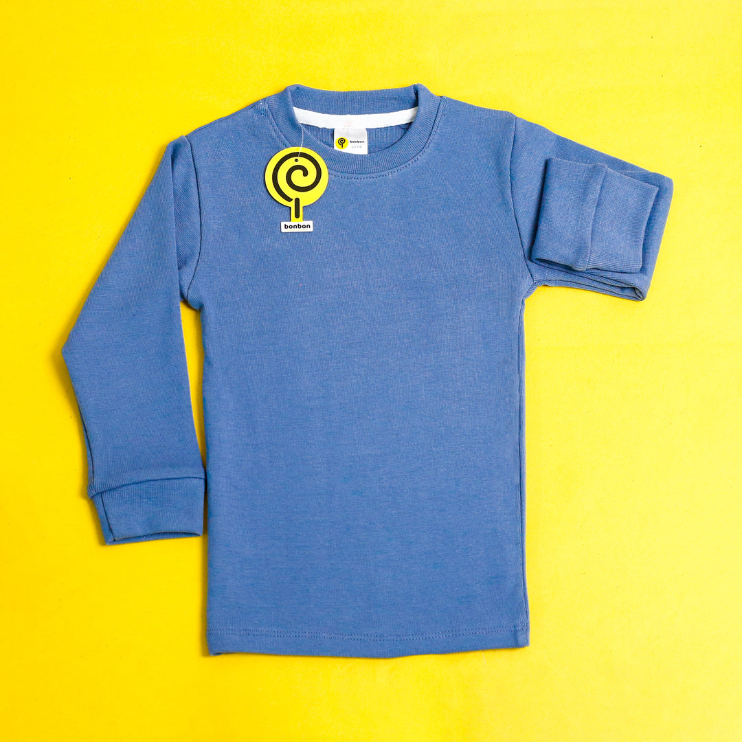 Smoke Blue Round Neck Thermal