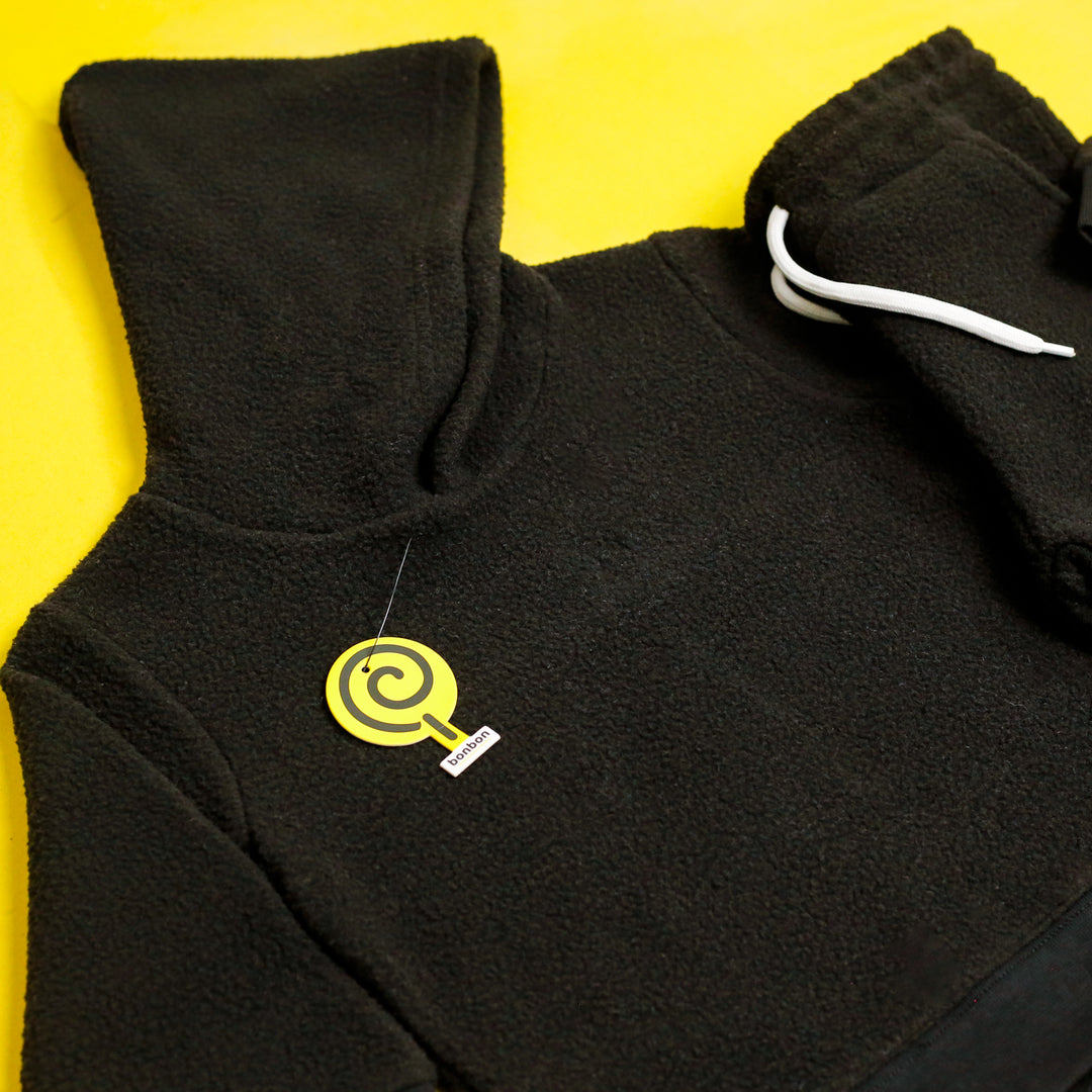 Black Sherpa Tracksuit – hood close-up