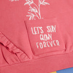 Load image into Gallery viewer, Glowy Pink Sweatshirt Set – Let's Stay Glowy Forever pocket with ruffle trim
