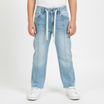 Load image into Gallery viewer, Light-Blue Baggy Pants V2
