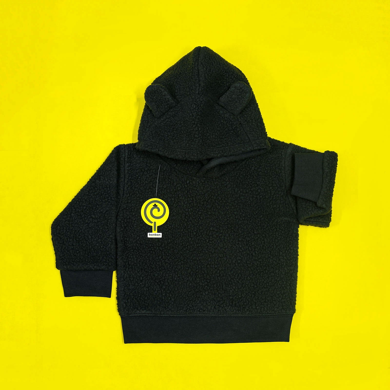 Black Sherpa Bunny Hoodie