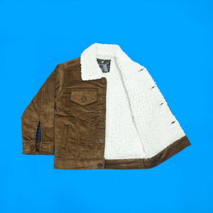 Brown Corduroy Jacket With Fur