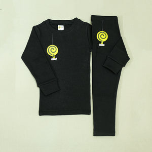 Black Round-Neck Thermal BW647