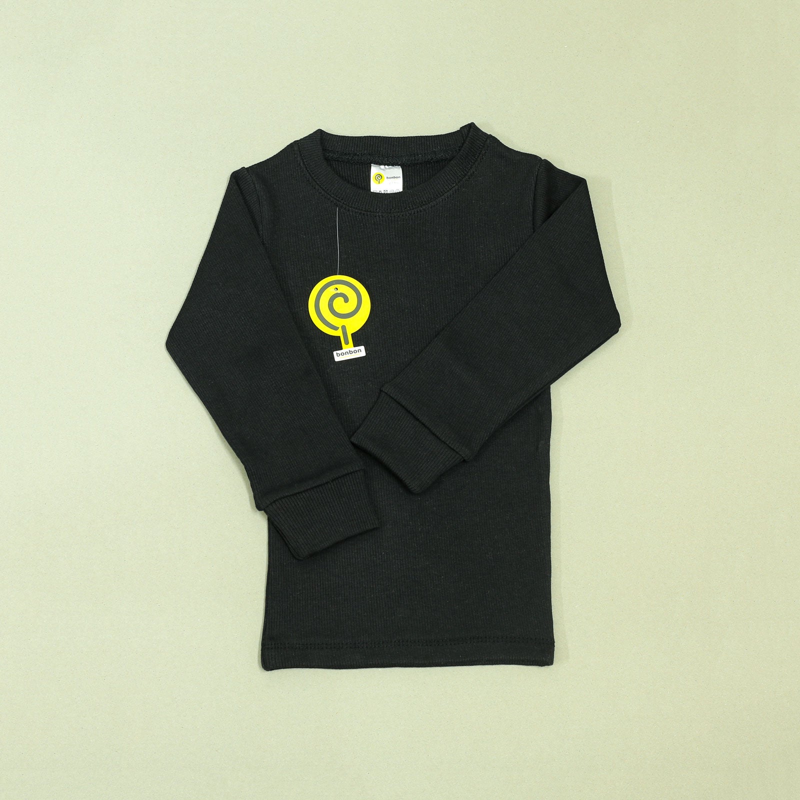 Black Round-Neck Thermal BW647