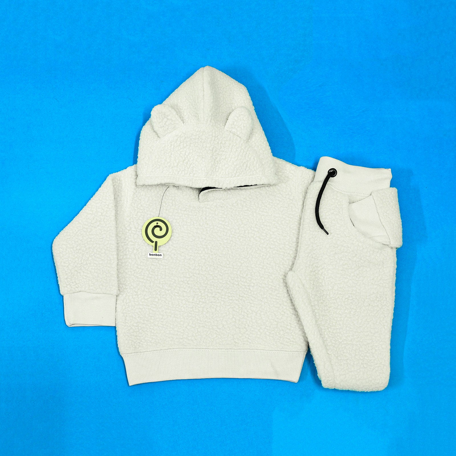 Ivory White Sherpa Bunny Tracksuit