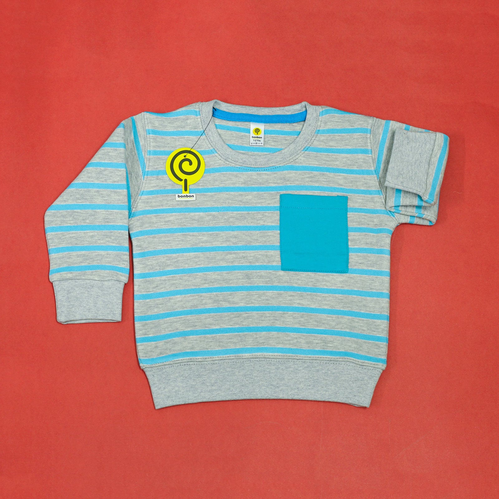 Grey Striped Sweatshirt