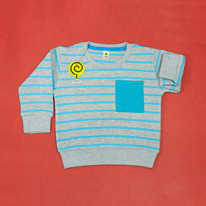Grey Striped Sweatshirt