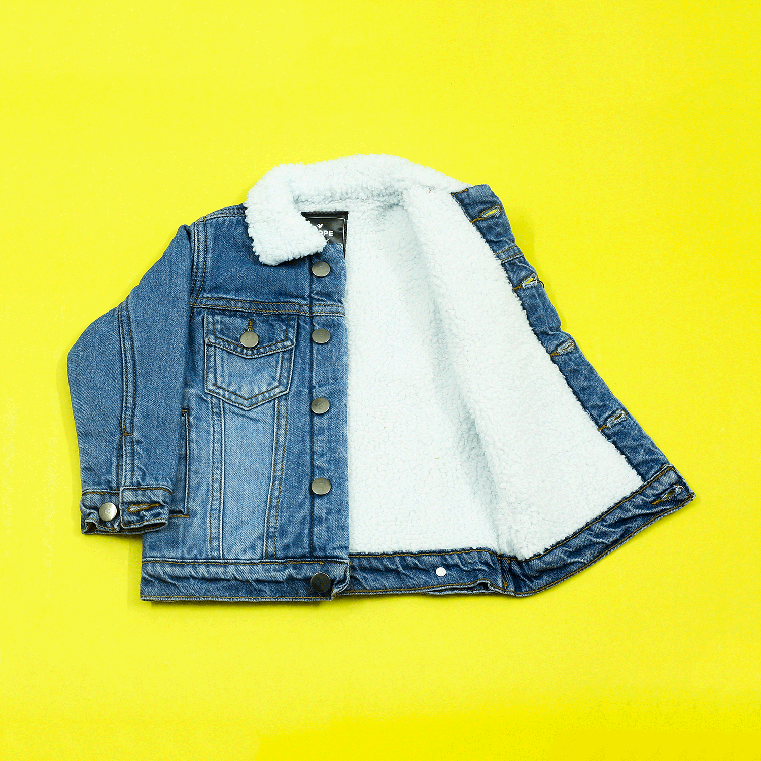 Light blue jean deals jacket with fur