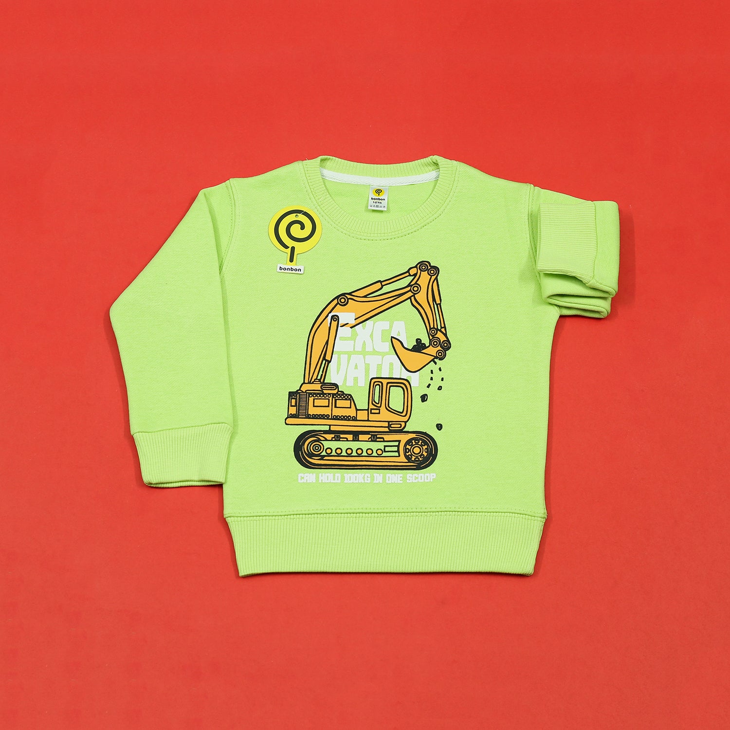 Excavator Lime Green Sweatshirt