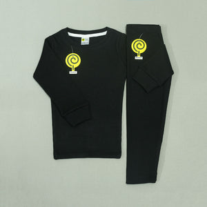 Black Round-Neck Thermal BW416