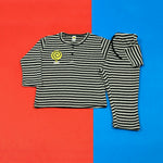 Load image into Gallery viewer, Black&amp;White Waffle-knit PJ's
