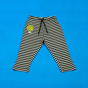 Black & White Waffle-knit Trousers