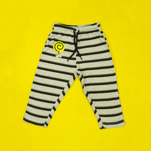 Grey & Black Waffle-Knit Trousers