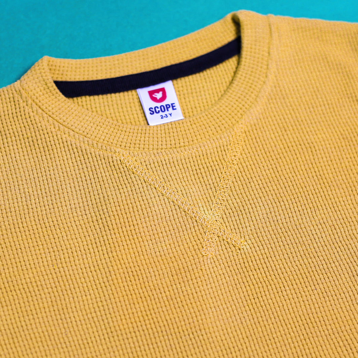 Mustard waffle knit sweatshirt