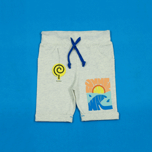 Summer Wave Oatmeal Shorts