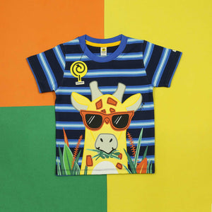 Giraffe Navy Striped Tee