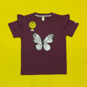 Butterfly Maroon Tee