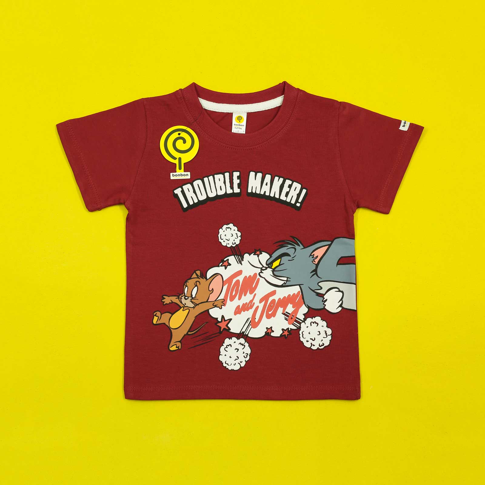 Tom & Jerry Maroon Tee