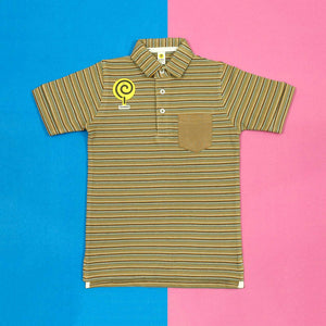 Tan Striped Polo