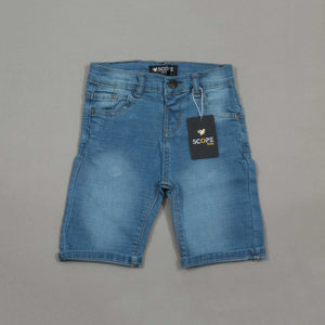 Light Blue 3 Quarter Denim Shorts