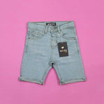 Load image into Gallery viewer, Faded Blue 3 Quarter Denim Shorts
