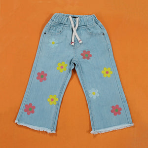 Floral Light Blue Pants