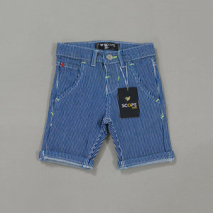 Navy Striped 3 Quarter Shorts