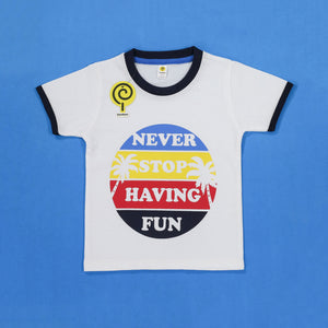 Never Stop Having Fun White&Navy Twinset