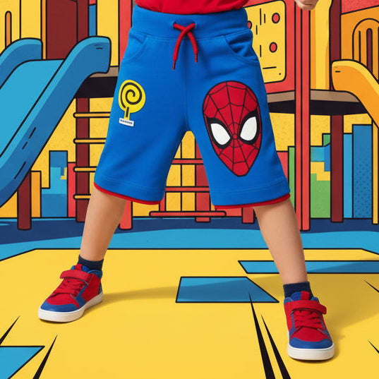 Spider man royal & red shorts