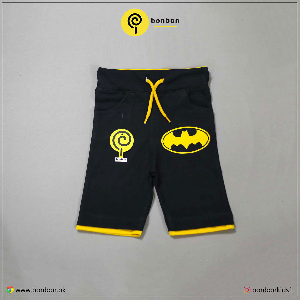 Batman black & yellow shorts