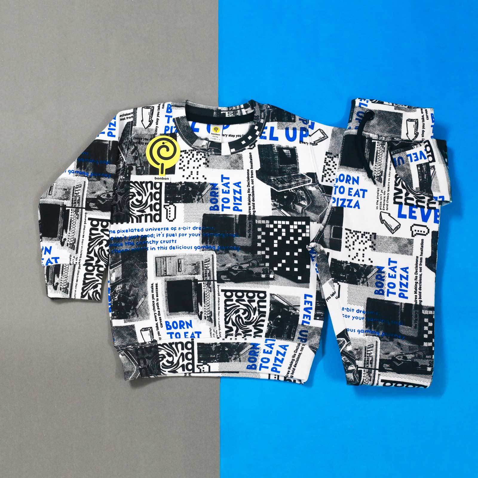 White All-Over Printed Tracksuit