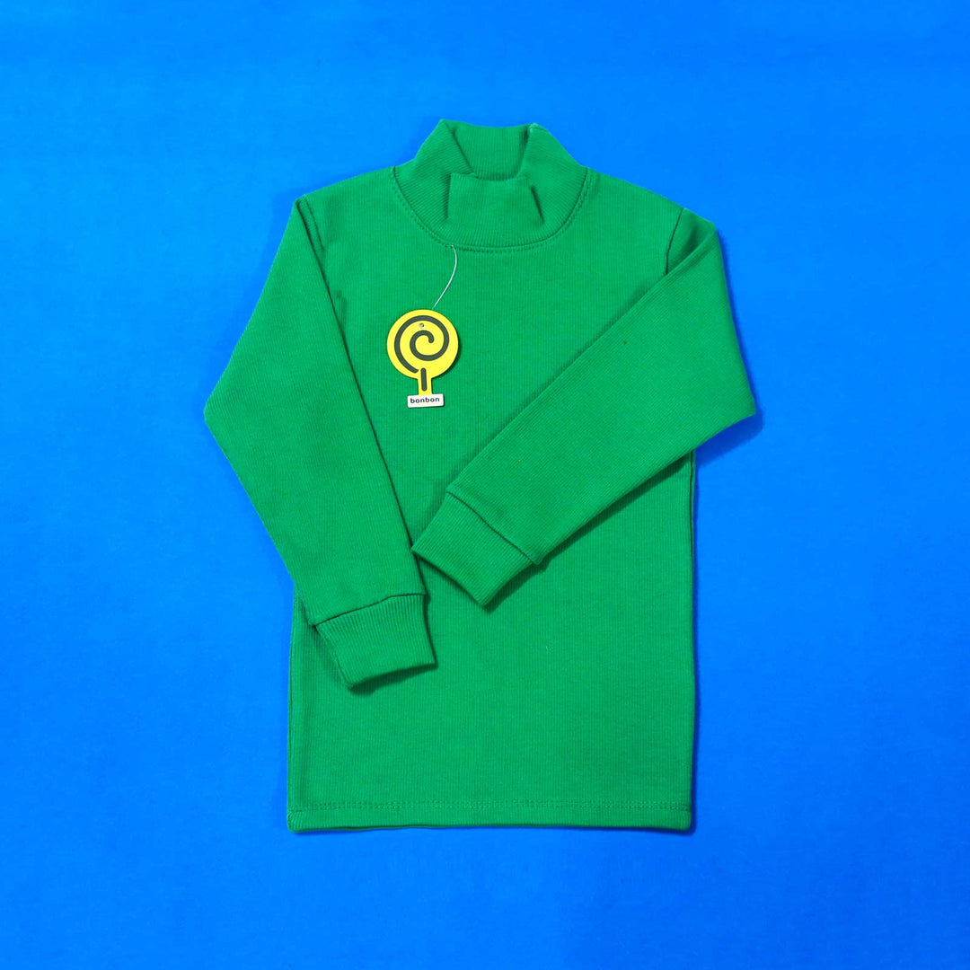 Kelly Green Thermal high-neck top